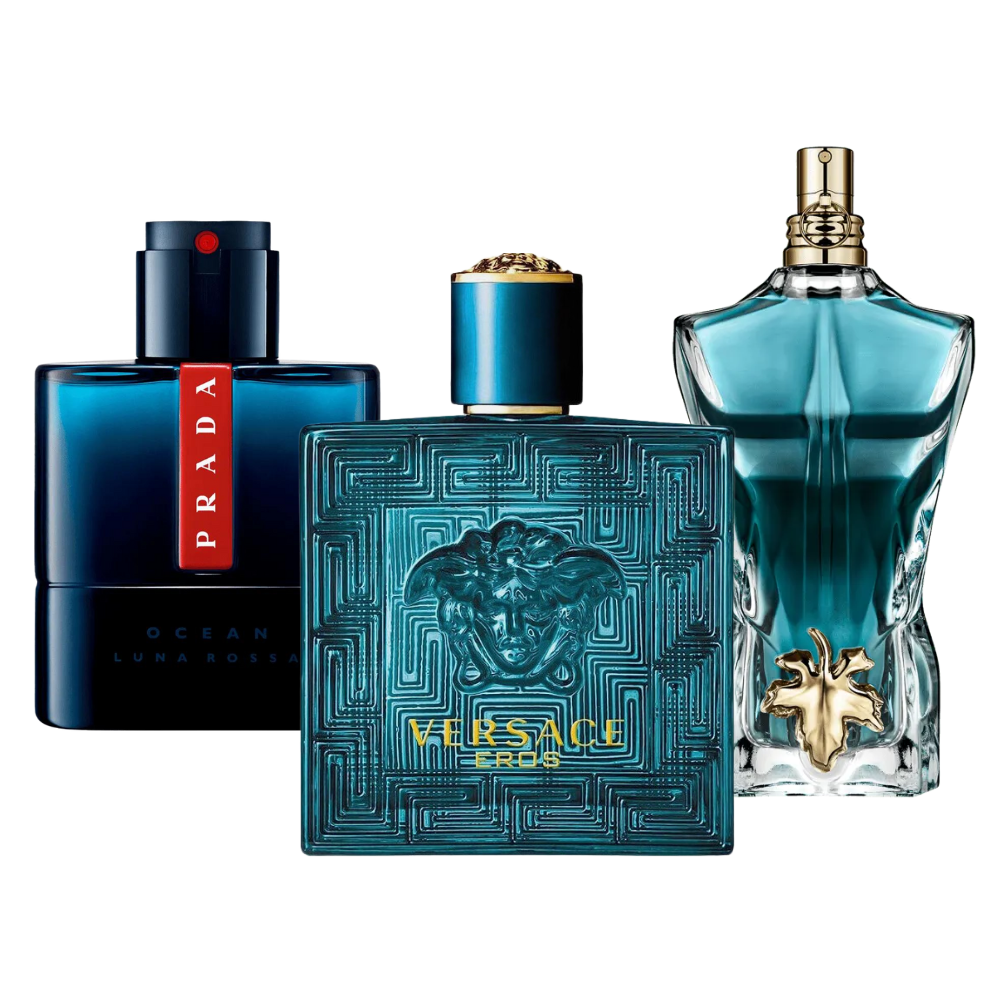 3 Parfums Prada Luna Rossa, Versace Eros, Le Beau - Eau de Parfum- Herrenparfum