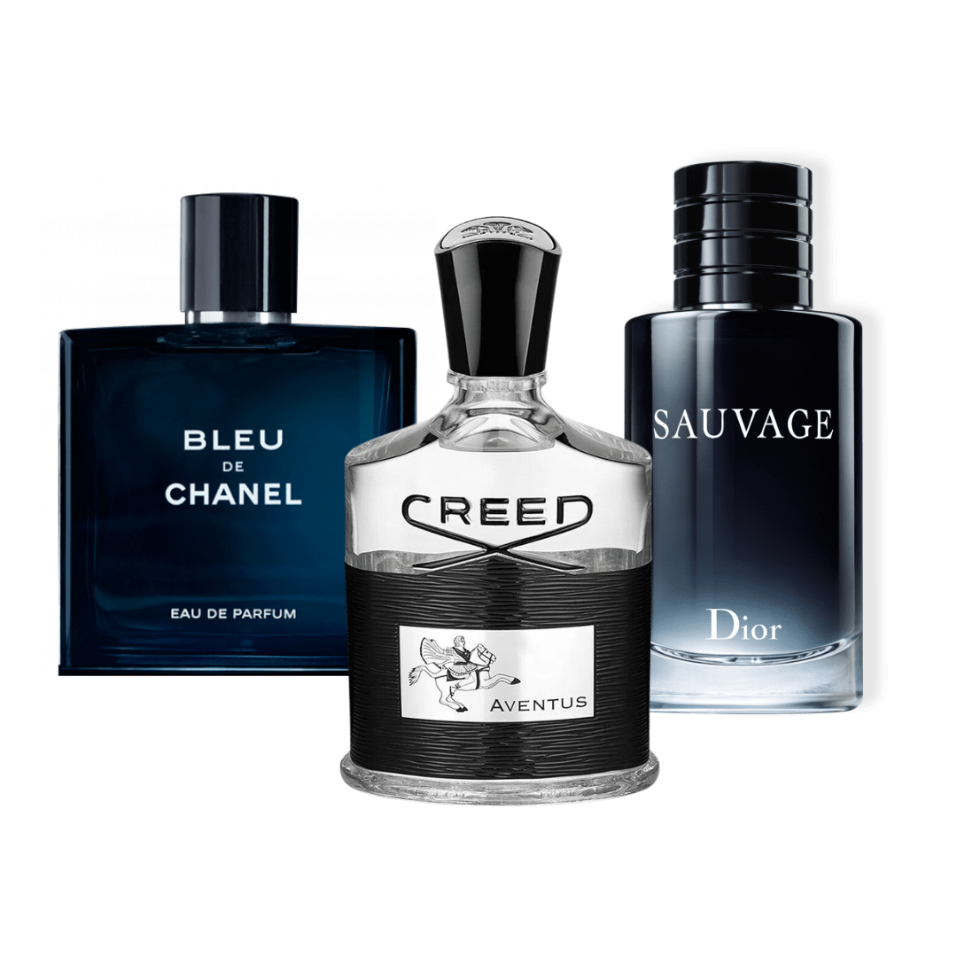 3 Parfums Creed Aventus, Bleu de Chanel, Dior SAUVAGE (Eau Parfum)- Herrenparfum