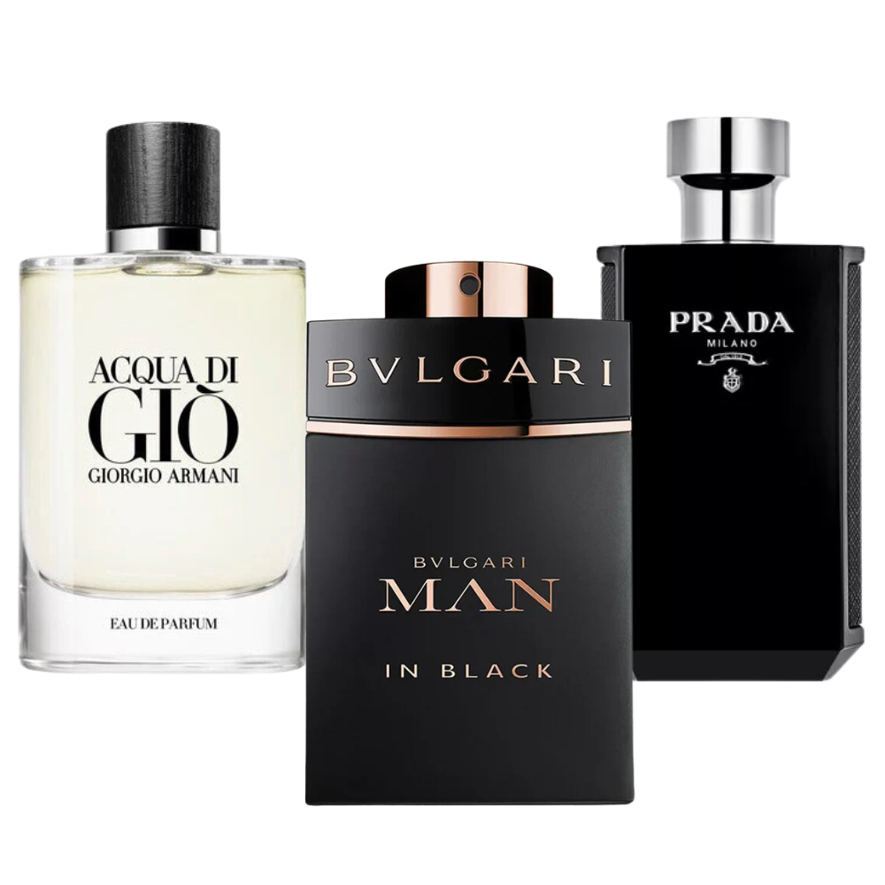 3 Parfums Bvlgari In Black, Giorgio Armani Acqua Di Gio, L'Homme Prada Intense - Eau de Parfum- Herrenparfum