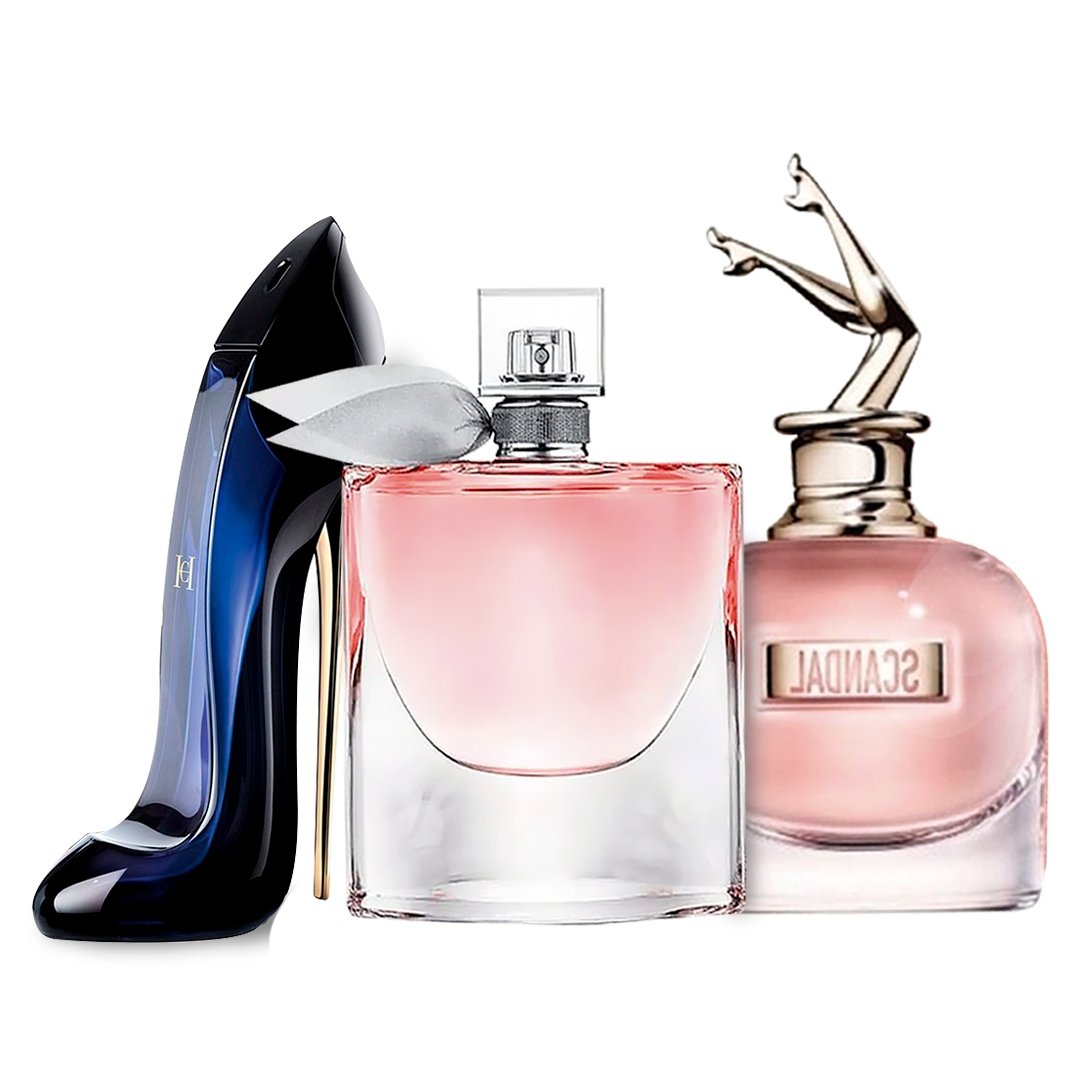 Combo aus 3 Damenparfums - La Vie est Belle, 212 Rose und Scandal - Eau de Toilette